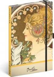 Notitieboek Alfons Mucha – Pen, gestippeld, 13 × 21 cm