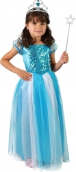 Kinderprinsessen kostuum – blauw, maat S