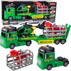 Reddingsset met vrachtwagen, helikopter en dinosaurus