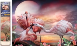 Norimpex diamant schilderen Roze flamingo's 30x40 cm