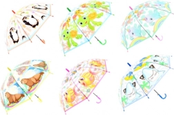 Kinder paraplu met dierenprint, transparante koepel