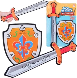 Schuimrubberen ridderset: zwaard en schild met lelie