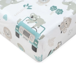 Katoenen hoeslaken voor ledikant NEW BABY Safari II 120 × 60 cm