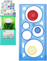 Grafische sjabloon spirograaf met ronde wieltjes