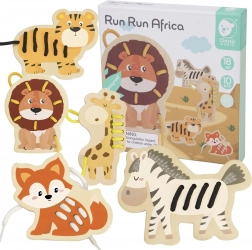 Classic World houten rijgdiertjes Afrika – 10 delen