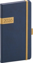 Pocketagenda Twill 2026 blauw-goud