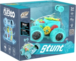 RC auto transparant groen stunt met LED en geluid