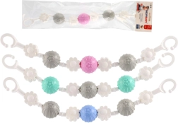 Hangend speelgoed voor kinderwagen met bloemetjes en bolletjes