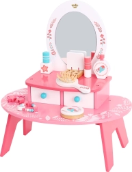 Houten roze kaptafel met spiegel TOOKY TOY