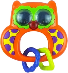 Baby Mix rammelaar met geluid uiltje oranje