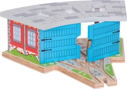 Bigjigs Rail driedepot met deuren voor houten treinbanen