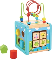 Houten kubus met doolhof BABU