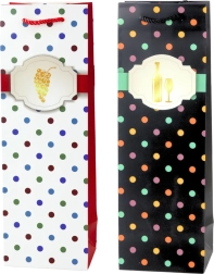 Cadeautas voor wijn met stippen 35 × 12 × 9 cm