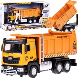 Kinderkiepwagen met licht en geluid, metalen carrosserie, pull-back