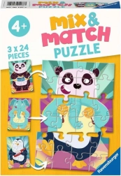 Ravensburger Mix & Match – grappige dieren, puzzel 3×24 stukjes