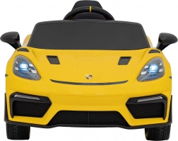 Elektrische kinderauto Porsche 718 Spyder RS met MP4-paneel – geel