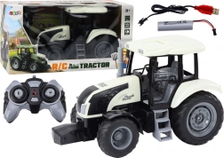 RC-tractor 2.4G met afstandsbediening en geluidseffecten – wit