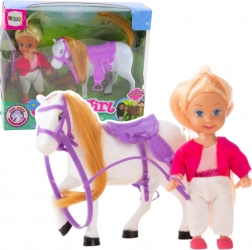 Mini pop met paard – ruiterset met zadel en hoofdstel