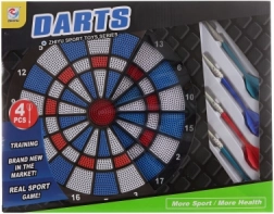 Dartbord met pijlen voor recreatief darten