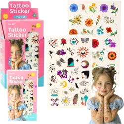 Set tijdelijke tatoeages voor kinderen – bloemen en sprookjesmotieven, 60 designs
