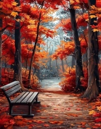 Norimpex diamond painting – bankje in het park 30 × 40 cm