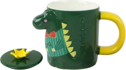 Beker met groene dinosaurus met deksel 400 ml