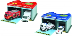 Draagbare station met 2 metalen auto’s