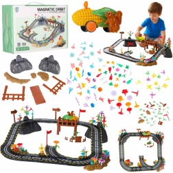 Magnetische racebaanset met 153-delige track en lichtgevend voertuig