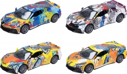 Metalen auto 12 cm met te openen deuren en terugtrekmotor