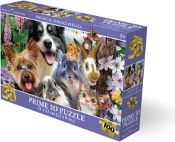 3D-puzzel – lachende huisdieren, 100 stukjes