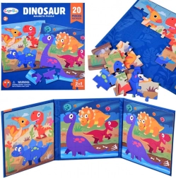 Magnetisch puzzelboek dinosaurus, 40 stukjes