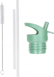 A Little Lovely Company set met dop, rietje en borsteltje voor roestvrijstalen fles 350 ml – Vriendjes