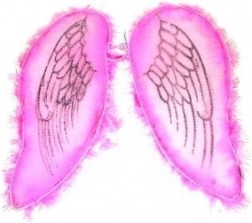 Roze vleugels voor engel en fee