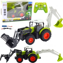 RC tractor 2-in-1 met draaibare shovel en graafarm, 2,4 GHz, schaal 1:24