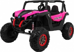 Elektrische kinderbuggy 4x4 roze met afstandsbediening, LED en MP3