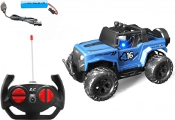 RC auto 1:16 blauw met bumper en schokdempers