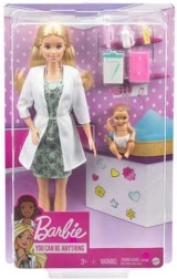 Barbie pop als kinderarts met baby
