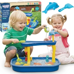 Woopie waterspeeltafel met waterval en dolfijn, 11 onderdelen