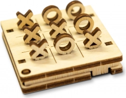 WOODEN CITY 3D puzzel spel mini Boter‑Kaas‑en‑Eieren variant 1