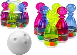 Bowling-set – 6 transparante gekleurde kegels
