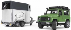 BRUDER LAND ROVER DEFENDER met paardentrailer