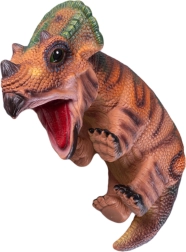 Bruine handpop dinosaurusjong 42 cm - 1 stuk