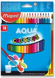 Driehoekige kleurpotloden Maped Aqua Color'Peps 18 stuks met penseel