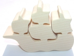 Fauna houten bootje naturel