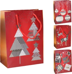 Cadeautas M 26 × 32 × 10 cm – kerstmotieven