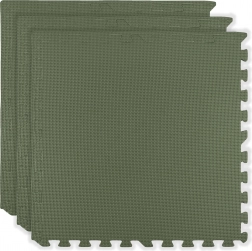 HUMBI schuimvloer 180 × 60 cm – grote waterdichte puzzel, veilig, 3 stuks, khaki