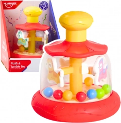 Interactieve puddingvorm-draaimolen met balletjes voor baby’s rood