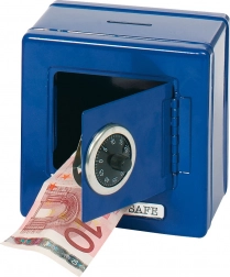 Metalen spaarpot - Blauwe kluis