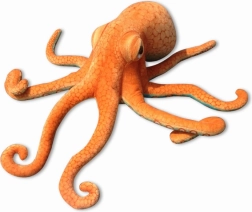 Pluche octopus 55 cm oranje