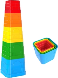 Kubus baby vierkante stapelpiramide met 5 onderdelen